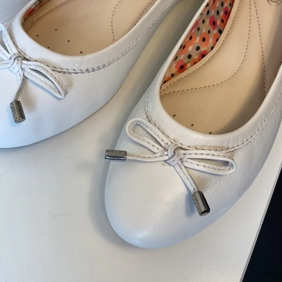 Geox genuine leather white ballet flats, brand new with tags size EU39, US 9 - Picture 8 of 9